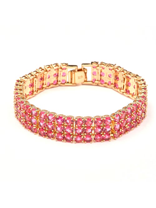 Bracelet Luxenter en zircone rubis fini et plaqué or 18k - Uriom - Kiabi Bracelet Luxenter en zircone rubis fini et plaqué or 18k - Uriom - Kiabi