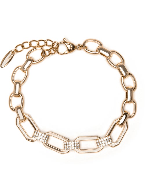Bracelet Luxenter et plaqué or 18k et zirconium brillant - Askev - Kiabi