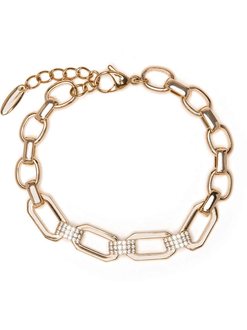 Bracelet Luxenter et plaqué or 18k et zirconium brillant - Askev Argent - Kiabi