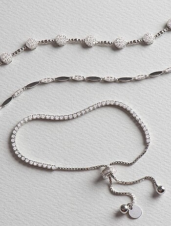 Bracelet Luxenter ferdnan en argent 925 et zircon brillant avec finition rhodiée