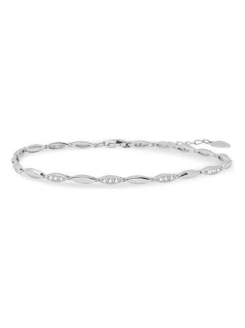 Bracelet Luxenter ferdnan en argent 925 et zircon brillant avec finition rhodiée - Kiabi