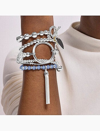 Bracelet Luxenter fini en rhodium - Ansy