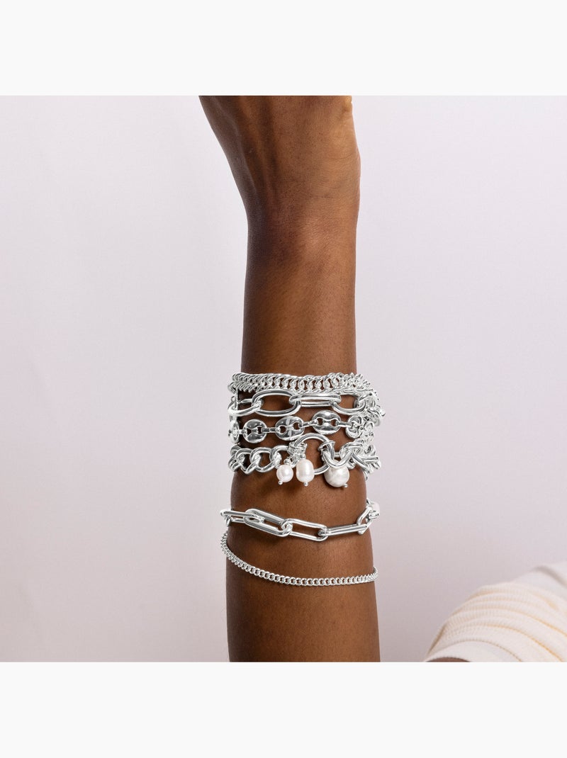 Bracelet Luxenter fini en rhodium - Delsa Gris - Kiabi