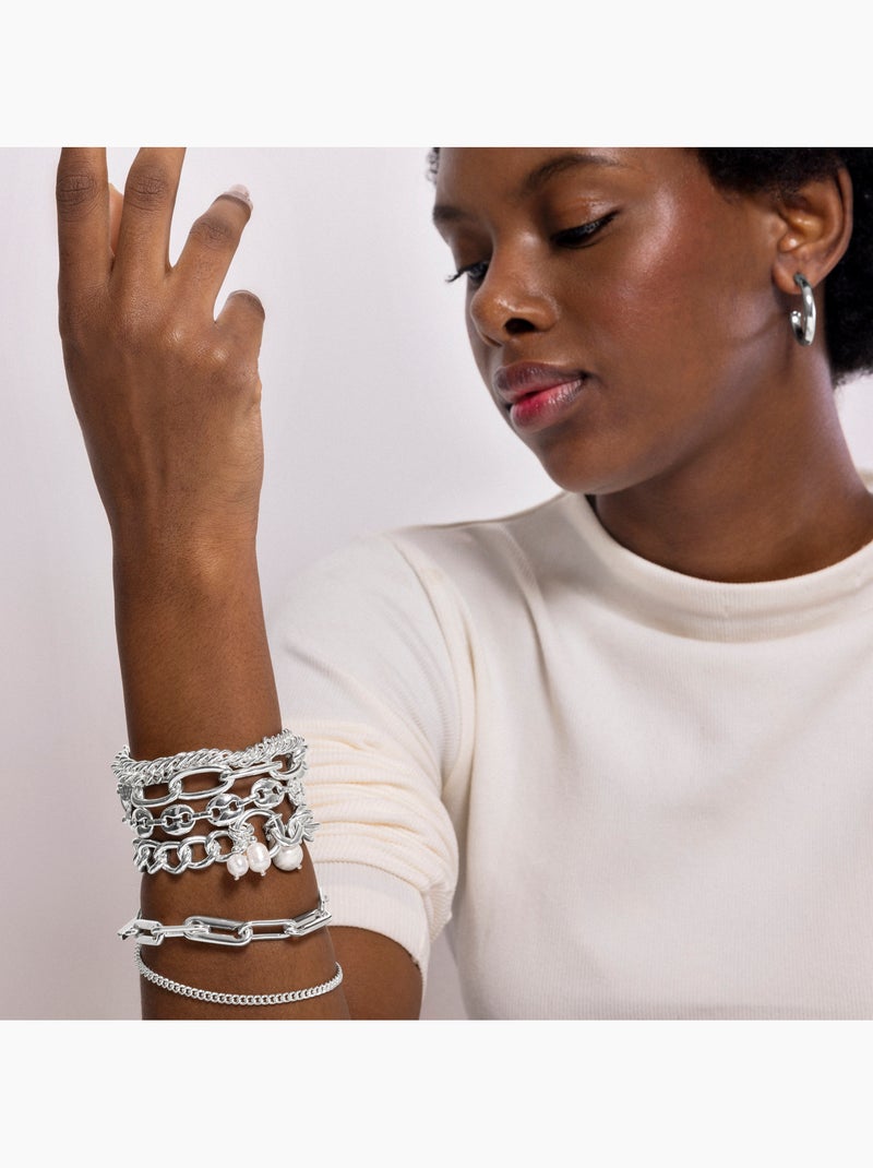 Bracelet Luxenter fini en rhodium - Delsa Gris - Kiabi