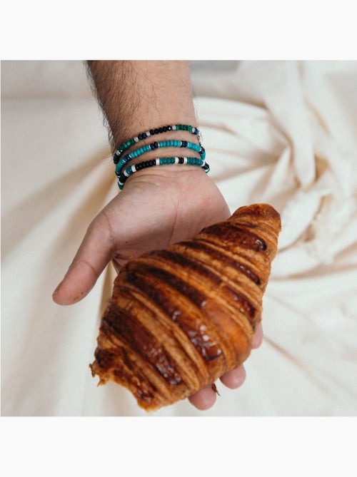 Bracelet Luxenter finition argent et turquoise - Ipola - Kiabi