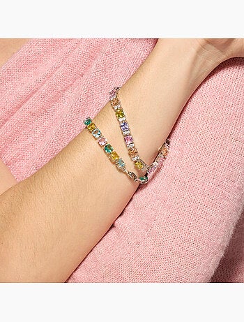 Bracelet Luxenter finition argent et zircone multicolore - Dow