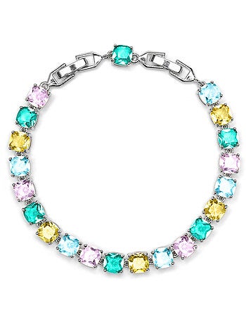 Bracelet Luxenter finition argent et zircone multicolore - Dow