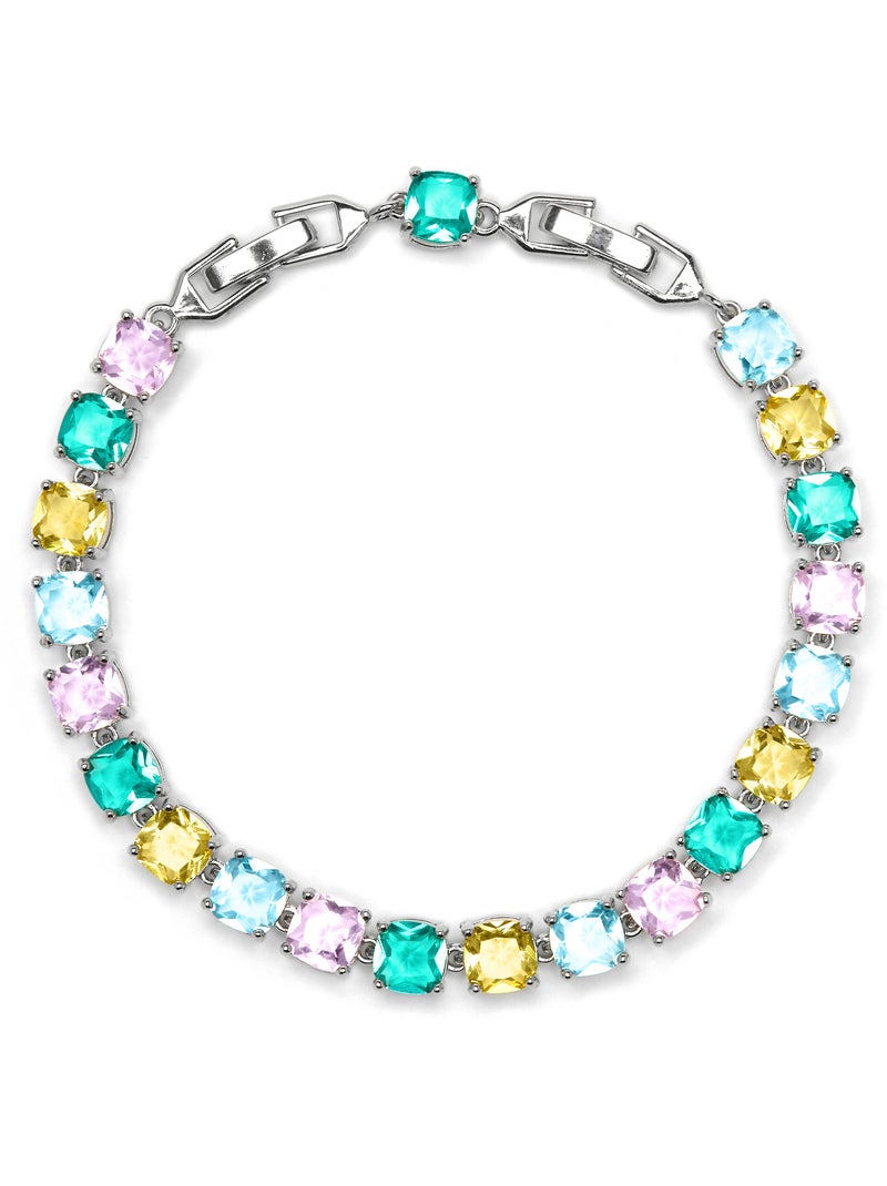 Bracelet Luxenter finition argent et zircone multicolore - Dow Argent - Kiabi