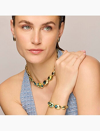 Bracelet Luxenter finition or jaune 18 carats et cristal multicolore - Alik