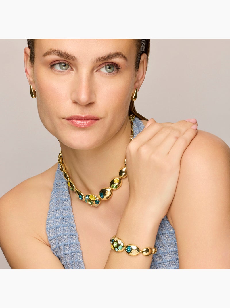 Bracelet Luxenter finition or jaune 18 carats et cristal multicolore - Alik Multicolore - Kiabi
