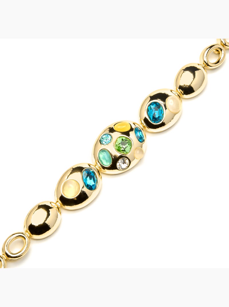 Bracelet Luxenter finition or jaune 18 carats et cristal multicolore - Alik Multicolore - Kiabi