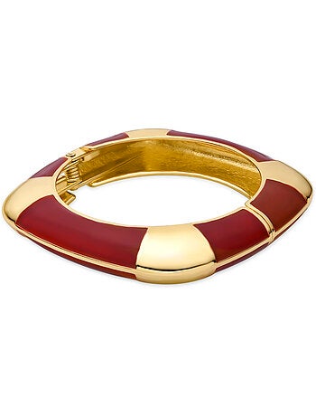 Bracelet Luxenter finition or jaune 18 carats et laqué rouge - Souda