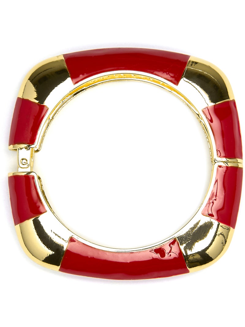 Bracelet Luxenter finition or jaune 18 carats et laqué rouge - Souda Rouge - Kiabi