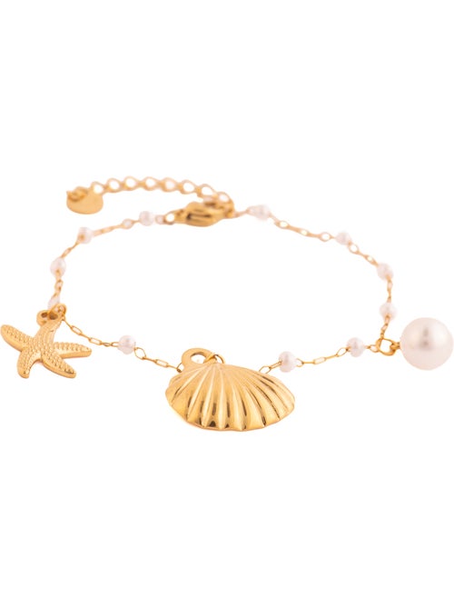 Bracelet Luxenter finition or jaune 18 carats et perle blanche - Etbam - Kiabi Bracelet Luxenter finition or jaune 18 carats et perle blanche - Etbam - Kiabi