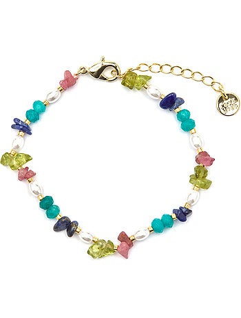 Bracelet Luxenter finition or jaune 18 carats et pierres naturelles multicolores - Onisu