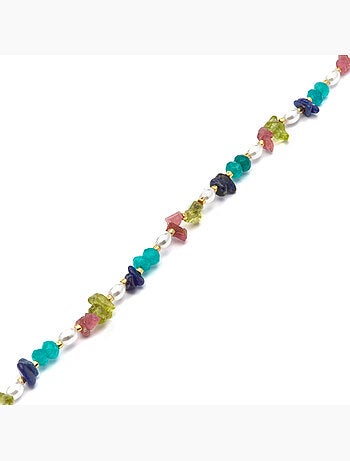 Bracelet Luxenter finition or jaune 18 carats et pierres naturelles multicolores - Onisu