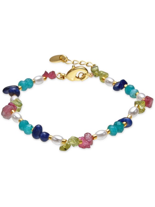 Bracelet Luxenter finition or jaune 18 carats et pierres naturelles multicolores - Onisu - Kiabi Bracelet Luxenter finition or jaune 18 carats et pierres naturelles multicolores - Onisu - Kiabi