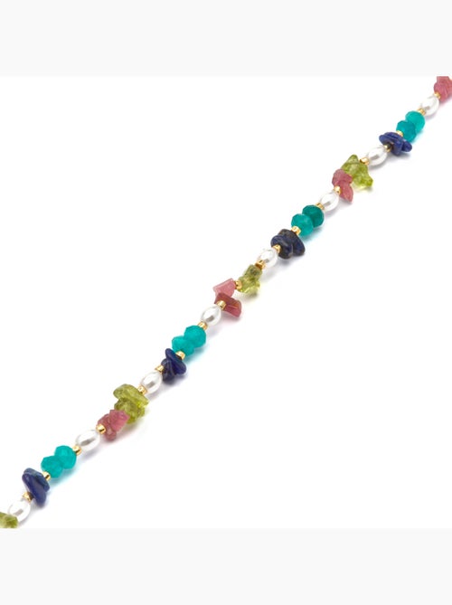 Bracelet Luxenter finition or jaune 18 carats et pierres naturelles multicolores - Onisu - Kiabi Bracelet Luxenter finition or jaune 18 carats et pierres naturelles multicolores - Onisu - Kiabi