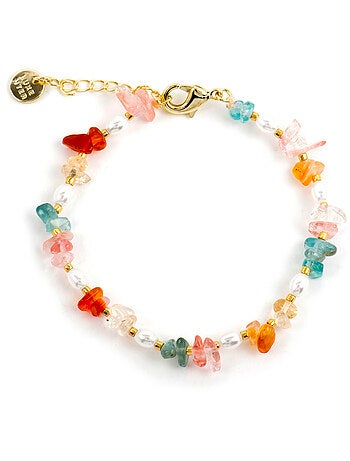 Bracelet Luxenter finition or jaune 18 carats et pierres naturelles multicolores - Wenfa