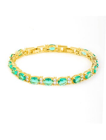 Bracelet Luxenter finition or jaune 18 carats et quartz hydrothermal vert Paraiba - Hadal