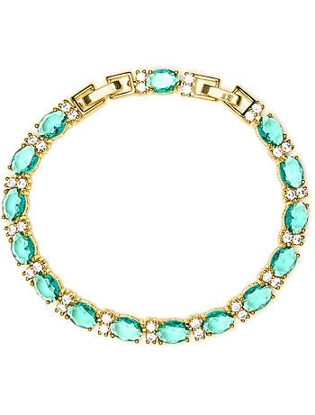 Bracelet Luxenter finition or jaune 18 carats et quartz hydrothermal vert Paraiba - Hadal