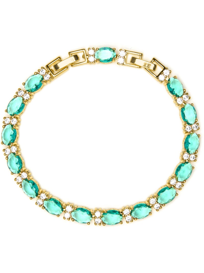 Bracelet Luxenter finition or jaune 18 carats et quartz hydrothermal vert Paraiba - Hadal Doré/or - Kiabi