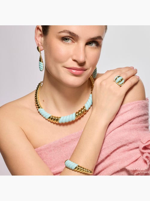 Bracelet Luxenter finition or jaune 18 carats et résine bleue - Rawil - Kiabi Bracelet Luxenter finition or jaune 18 carats et résine bleue - Rawil - Kiabi