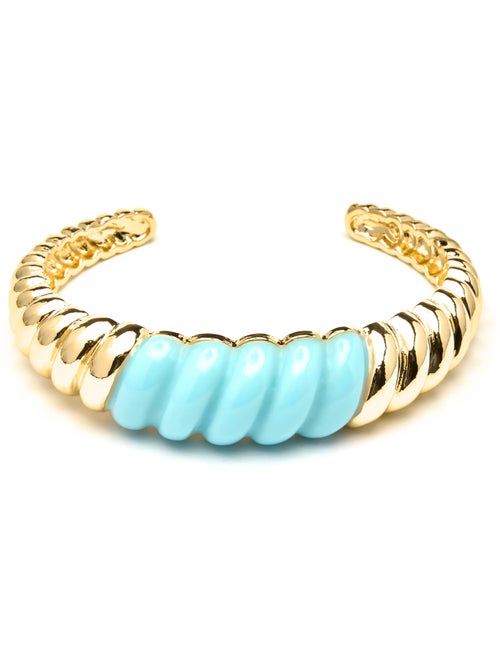 Bracelet Luxenter finition or jaune 18 carats et résine bleue - Rawil - Kiabi Bracelet Luxenter finition or jaune 18 carats et résine bleue - Rawil - Kiabi