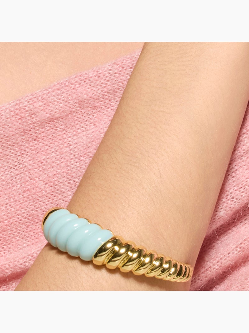 Bracelet Luxenter finition or jaune 18 carats et résine bleue - Rawil Bleu - Kiabi