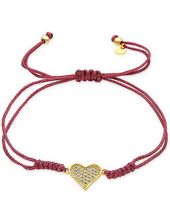 Bracelet Luxenter finition or jaune 18 carats et zircone brillante - Heart