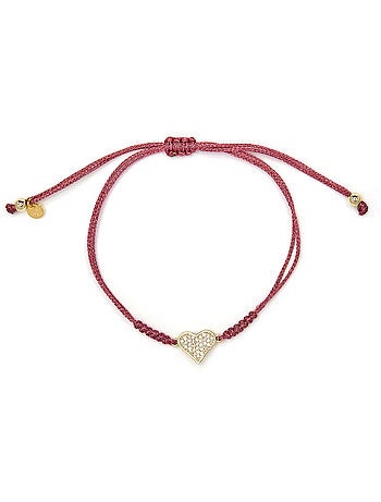 Bracelet Luxenter finition or jaune 18 carats et zircone brillante - Heart
