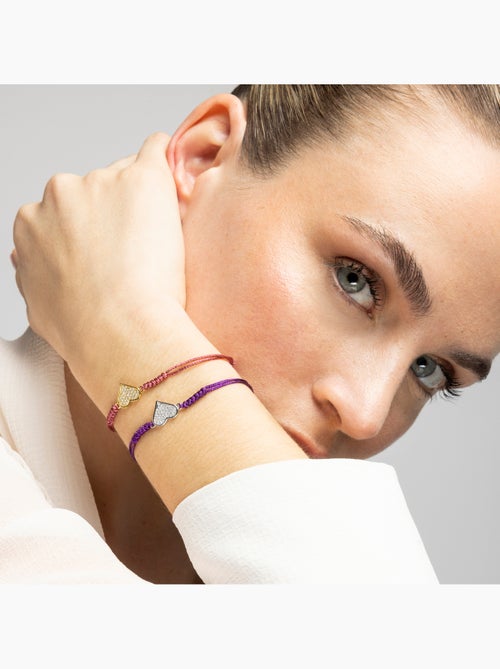 Bracelet Luxenter finition or jaune 18 carats et zircone brillante - Heart - Kiabi Bracelet Luxenter finition or jaune 18 carats et zircone brillante - Heart - Kiabi