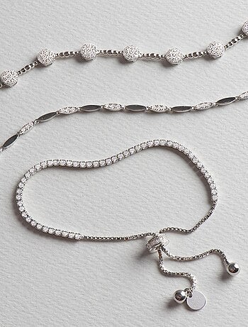 Bracelet Luxenter inajwa en argent 925 et zircon brillant avec finition rhodiée