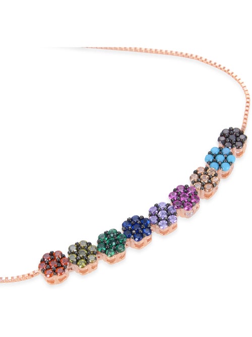 Bracelet Luxenter jusit en argent 925 et zircon multicolore avec finition plaquée or rose 18k - Kiabi