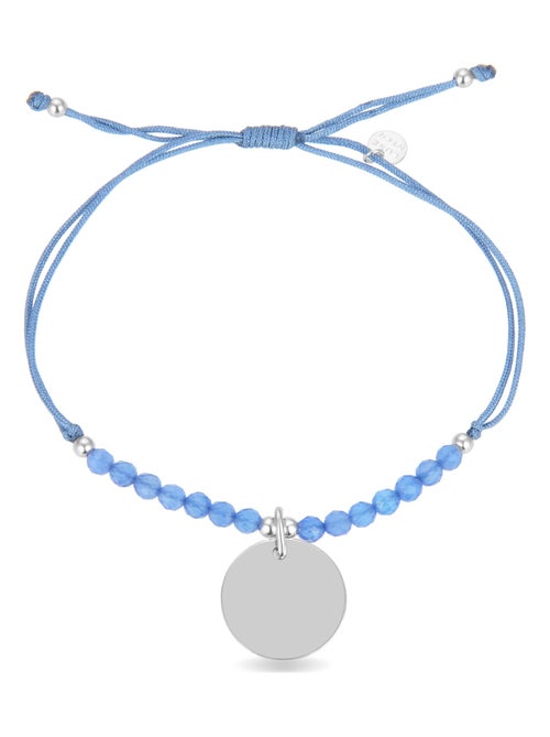 Bracelet Luxenter mi sol en argent 925 et agate bleue rhodiée - Kiabi