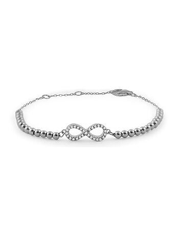 Bracelet Luxenter munthir en argent 925 et zircon brillant avec finition rhodiée