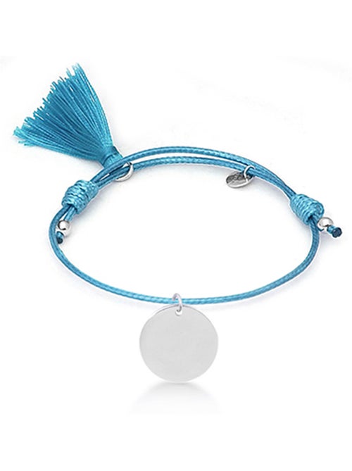 Bracelet Luxenter my sunshine en argent 925 et coton bleu rhodié - Kiabi Bracelet Luxenter my sunshine en argent 925 et coton bleu rhodié - Kiabi