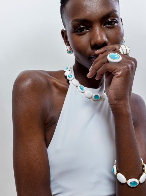 Bracelet Luxenter Nadic Blue Cat's Eye plaqué or jaune 18 carats. - Kiabi