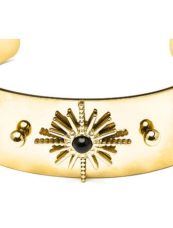 Bracelet Luxenter Onyx fini et plaqué or 18k - Nepai