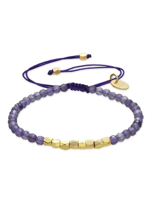 Bracelet Luxenter or jaune 18k et Améthyste naturelle - Likah - Kiabi