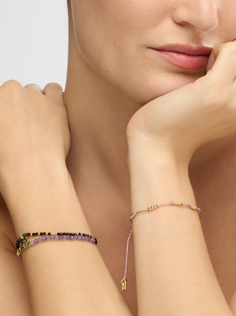 Bracelet Luxenter or jaune 18k et Améthyste naturelle - Likah Violet - Kiabi