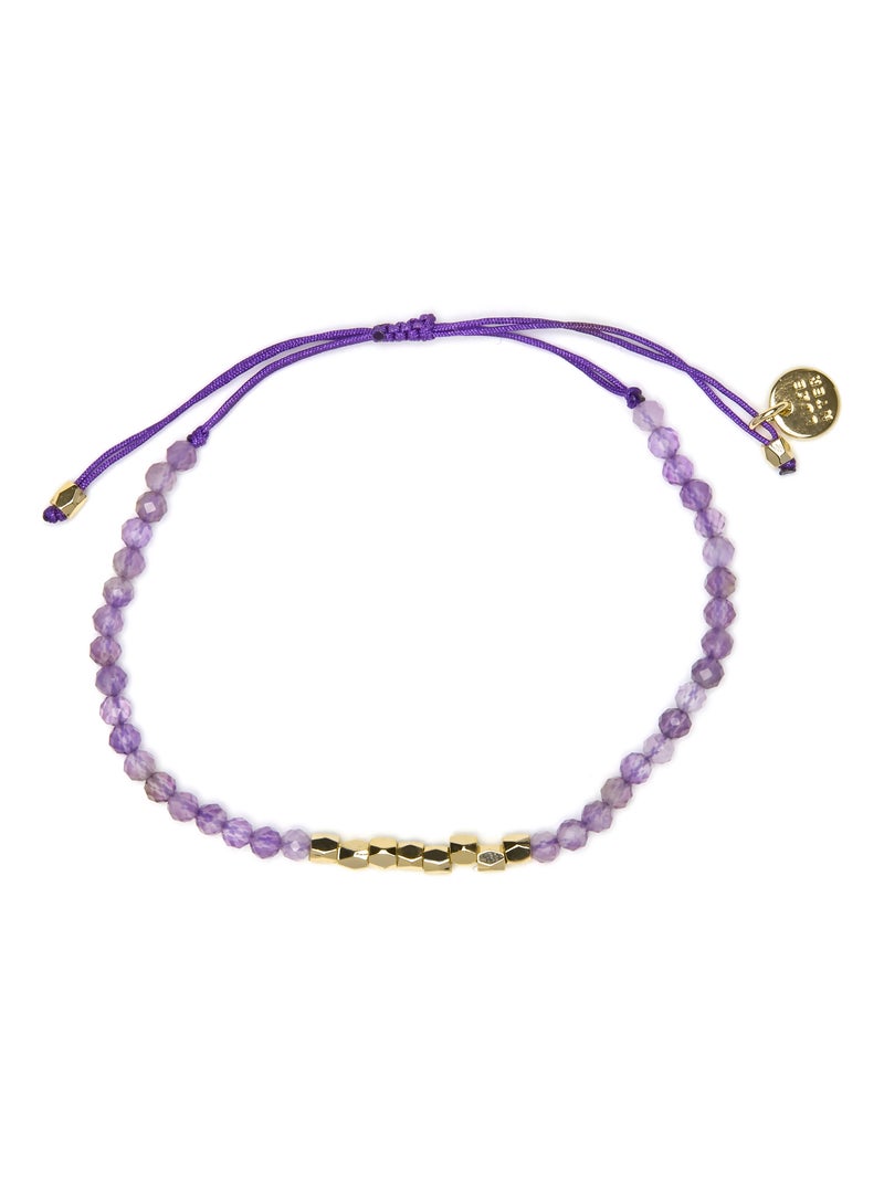 Bracelet Luxenter or jaune 18k et Améthyste naturelle - Likah Violet - Kiabi