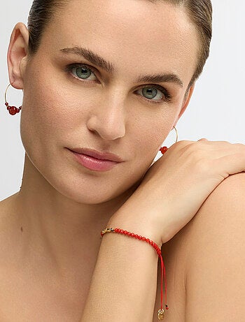 Bracelet Luxenter or jaune 18k et Corail - Likah