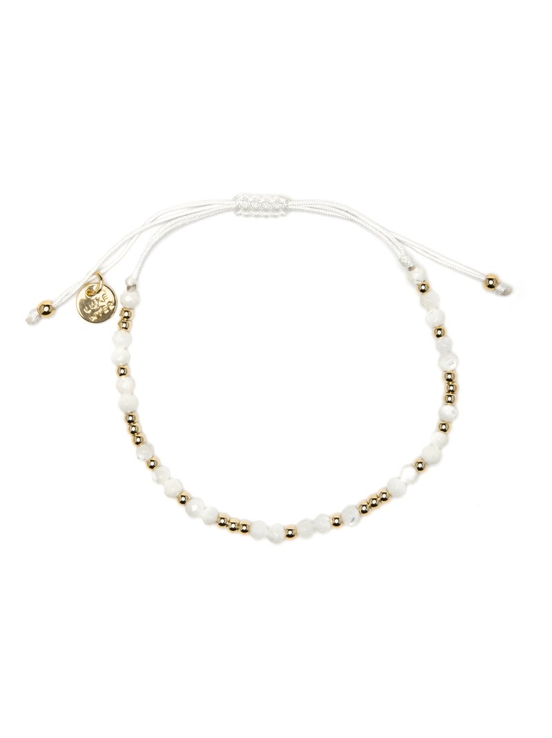 Bracelet Luxenter plaqué or jaune 18 carats et nacre blanche - Likah Blanc - Kiabi