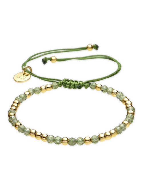 Bracelet Luxenter plaqué or jaune 18k et Peridot Zirconia - Likah - Kiabi