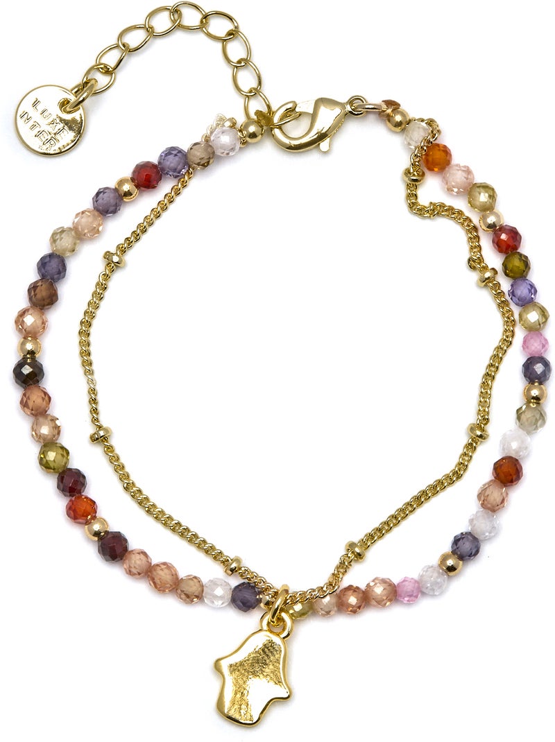 Bracelet Luxenter Raxsu et plaqué or 18k Multicolore - Kiabi