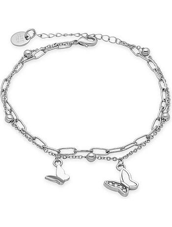 Bracelet Luxenter rhodié avec zircon brillant - Tiek