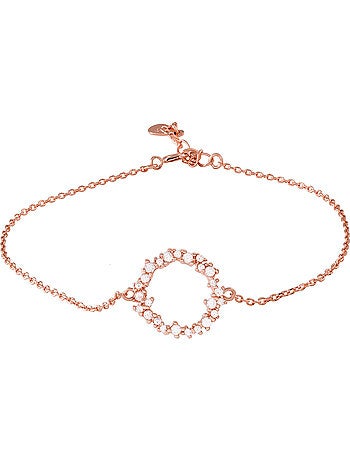 Bracelet Luxenter thilak en argent 925 et zircon brillant avec finition plaquée or rose 18k