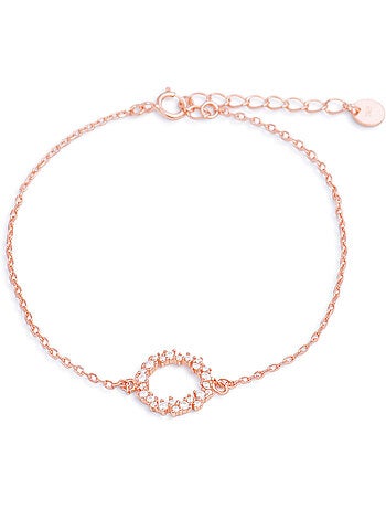 Bracelet Luxenter thilak en argent 925 et zircon brillant avec finition plaquée or rose 18k