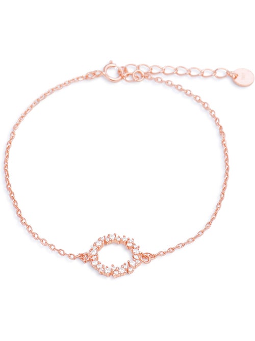Bracelet Luxenter thilak en argent 925 et zircon brillant avec finition plaquée or rose 18k - Kiabi Bracelet Luxenter thilak en argent 925 et zircon brillant avec finition plaquée or rose 18k - Kiabi